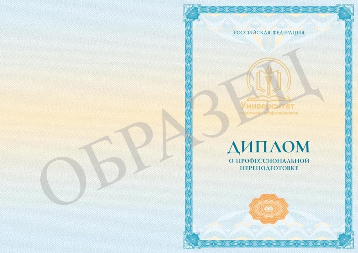 Образец: Диплом о профессиональной переподготовке